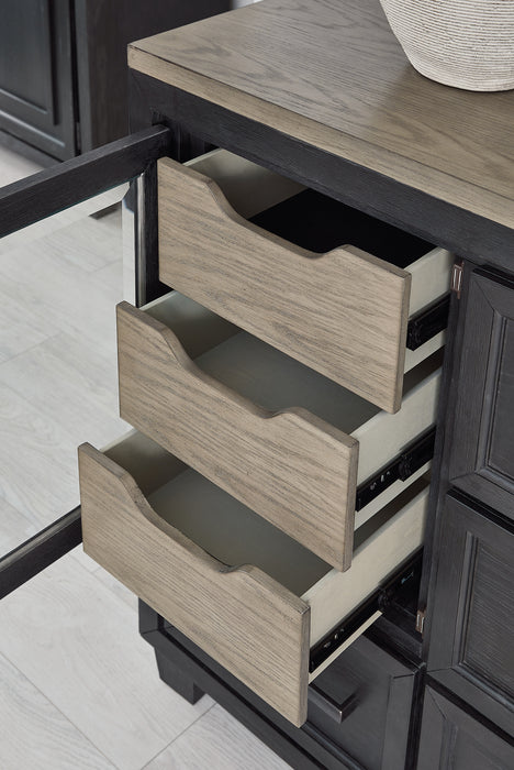 Foyland California King Panel Storage Bed with Mirrored Dresser, Chest and Nightstand - Raleigh Outlet