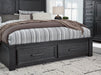 Foyland California King Panel Storage Bed with Mirrored Dresser, Chest and Nightstand - Raleigh Outlet