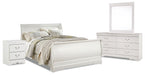 Anarasia Queen Sleigh Bed with Mirrored Dresser and Nightstand - Raleigh Outlet
