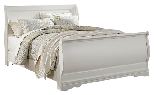 Anarasia Queen Sleigh Bed with Mirrored Dresser and Nightstand - Raleigh Outlet