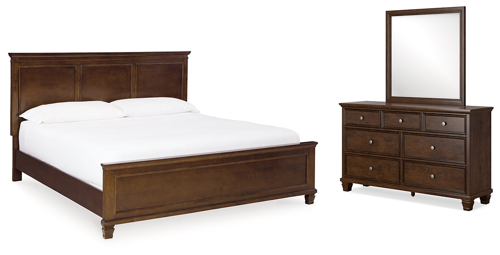 Danabrin King Panel Bed with Mirrored Dresser - Raleigh Outlet