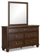 Danabrin King Panel Bed with Mirrored Dresser - Raleigh Outlet