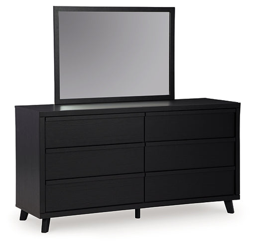 Danziar King Panel Bed with Mirrored Dresser, Chest and Nightstand - Raleigh Outlet