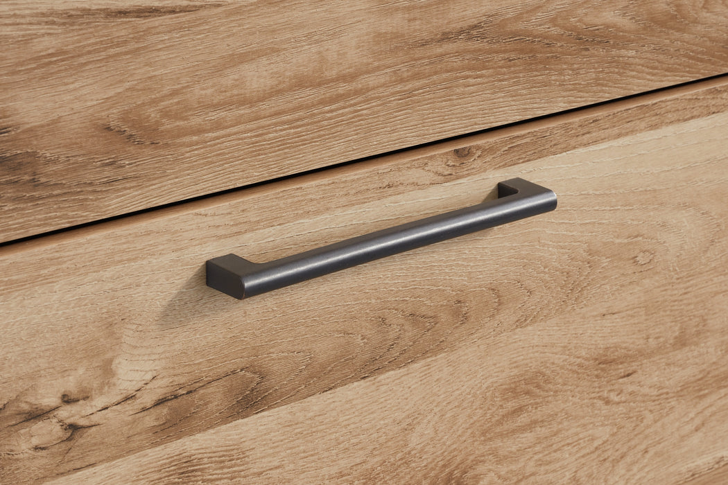 Hyanna Full Panel Bed with Mirrored Dresser and Nightstand - Raleigh Outlet