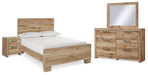 Hyanna Full Panel Bed with Mirrored Dresser and Nightstand - Raleigh Outlet