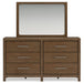 Cabalynn California King Panel Bed with Storage with Mirrored Dresser and Nightstand - Raleigh Outlet