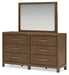 Cabalynn California King Panel Bed with Storage with Mirrored Dresser and Nightstand - Raleigh Outlet