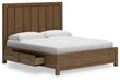 Cabalynn California King Panel Bed with Storage with Mirrored Dresser and Nightstand - Raleigh Outlet