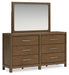 Cabalynn California King Panel Bed with Storage with Mirrored Dresser, Chest and Nightstand - Raleigh Outlet