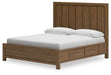 Cabalynn California King Panel Bed with Storage with Mirrored Dresser, Chest and Nightstand - Raleigh Outlet