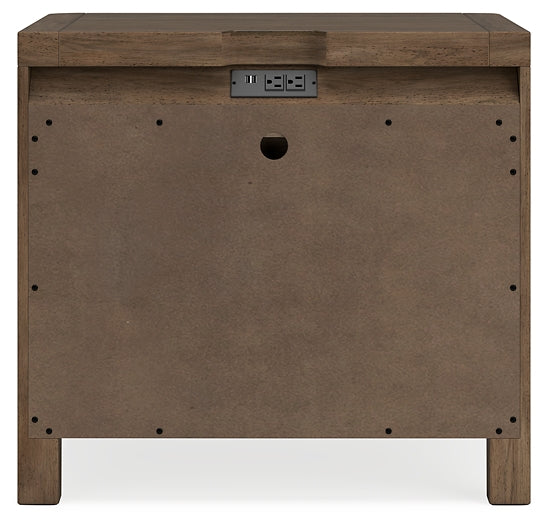 Cabalynn California King Panel Bed with Storage with Mirrored Dresser, Chest and Nightstand - Raleigh Outlet