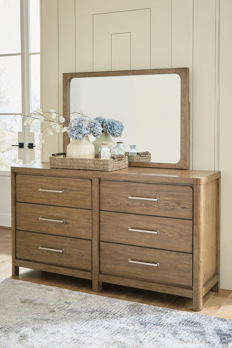 Cabalynn California King Panel Bed with Storage with Mirrored Dresser, Chest and Nightstand - Raleigh Outlet