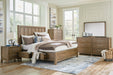 Cabalynn California King Panel Bed with Storage with Mirrored Dresser, Chest and Nightstand - Raleigh Outlet