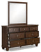 Danabrin California King Panel Bed with Mirrored Dresser and Nightstand - Raleigh Outlet