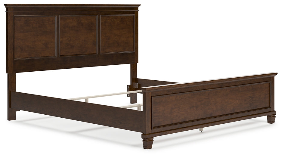 Danabrin California King Panel Bed with Mirrored Dresser and Nightstand - Raleigh Outlet