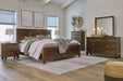 Danabrin California King Panel Bed with Mirrored Dresser and Nightstand - Raleigh Outlet