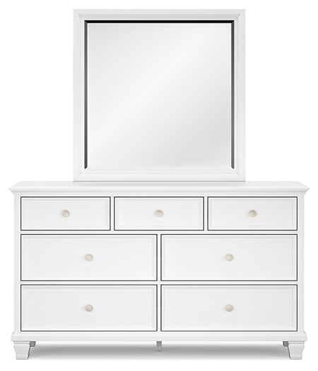 Fortman California King Panel Bed with Mirrored Dresser - Raleigh Outlet