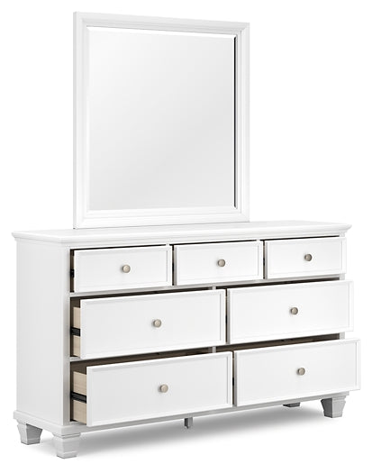 Fortman California King Panel Bed with Mirrored Dresser - Raleigh Outlet