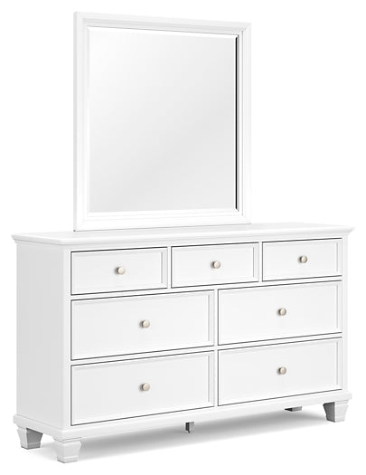 Fortman California King Panel Bed with Mirrored Dresser - Raleigh Outlet