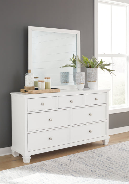 Fortman California King Panel Bed with Mirrored Dresser - Raleigh Outlet