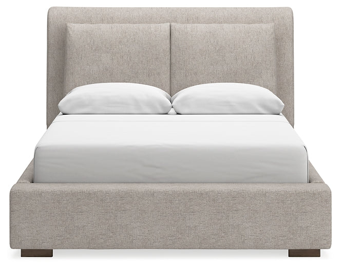 Cabalynn Queen Upholstered Bed with Mirrored Dresser, Chest and Nightstand - Raleigh Outlet