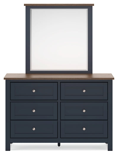 Landocken Twin Panel Bed with Mirrored Dresser - Raleigh Outlet