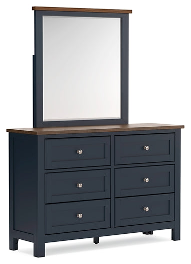 Landocken Twin Panel Bed with Mirrored Dresser - Raleigh Outlet
