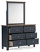Landocken Twin Panel Bed with Mirrored Dresser - Raleigh Outlet