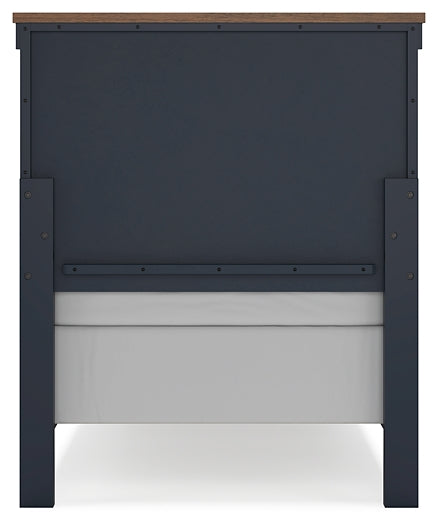 Landocken Twin Panel Bed with Mirrored Dresser - Raleigh Outlet