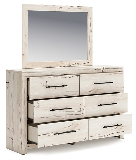 Lawroy Twin Panel Bed with Mirrored Dresser and Nightstand - Raleigh Outlet