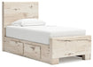 Lawroy Twin Panel Bed with Mirrored Dresser and Nightstand - Raleigh Outlet