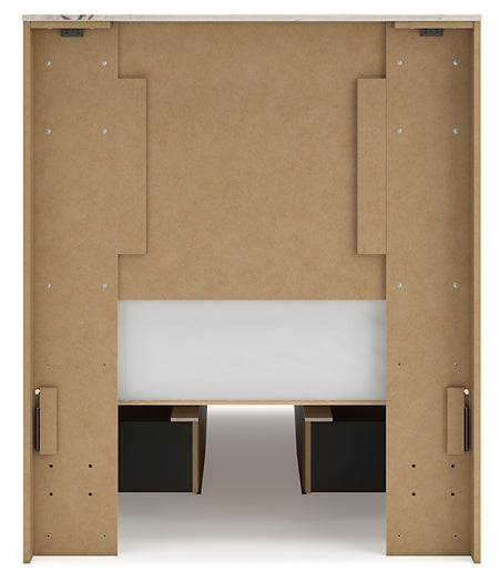 Lawroy Twin Panel Bed with Mirrored Dresser and Nightstand - Raleigh Outlet