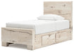 Lawroy Twin Panel Bed with Mirrored Dresser and Nightstand - Raleigh Outlet