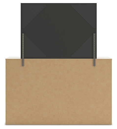 Lawroy Twin Panel Headboard with Mirrored Dresser and Nightstand