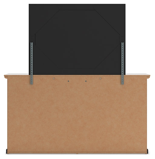 Maribel Full Panel Bed with Mirrored Dresser