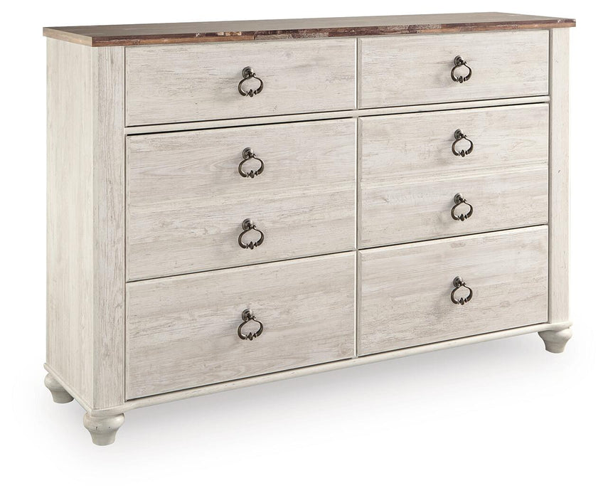 Willowton Six Drawer Dresser - alternate view 3