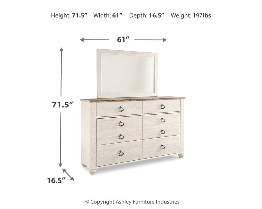 Willowton Dresser and Mirror - alternate view 7