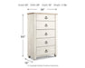 Willowton Five Drawer Chest - alternate view 8
