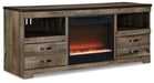 Trinell 63" TV Stand with Electric Fireplace - alternate view 2