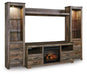 Trinell 4-Piece Entertainment Center with Electric Fireplace - alternate view 2