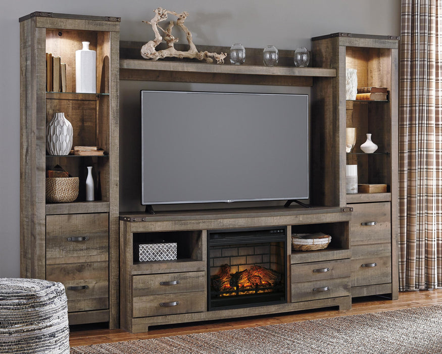 Trinell 4-Piece Entertainment Center with Electric Fireplace - alternate view 3
