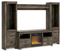Trinell 4-Piece Entertainment Center with Electric Fireplace