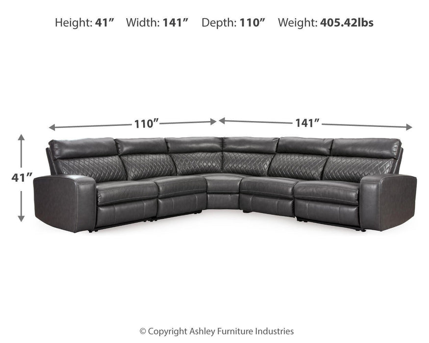 Samperstone 5-Piece Power Reclining Sectional - alternate view 7