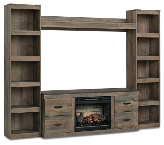 Trinell 4-Piece Entertainment Center with Electric Fireplace - alternate view 2