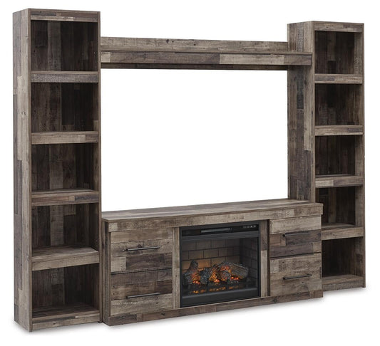 Derekson 4-Piece Entertainment Center with Electric Fireplace - alternate view 2