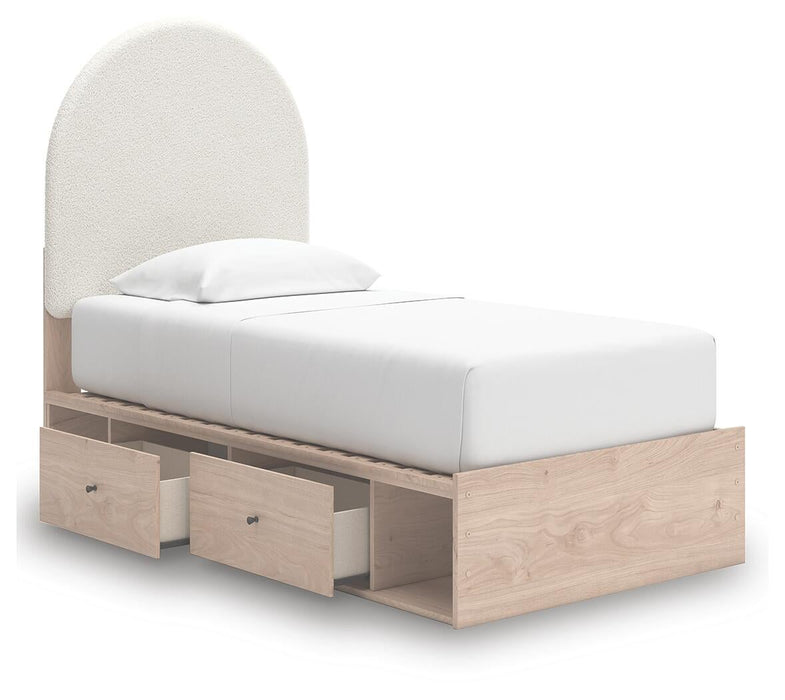 Arloster Twin Upholstered Panel Bed with Storage - alternate view 5