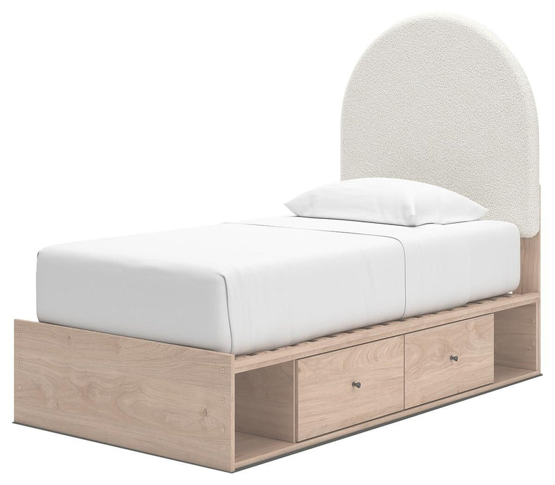 Arloster Twin Upholstered Panel Bed with Storage - alternate view 3