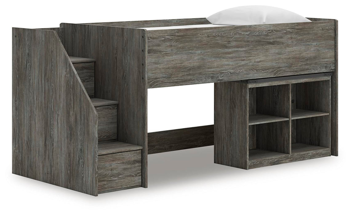 Frandern Twin Loft Bed with Bookcase Storage - alternate view 2