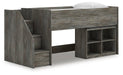 Frandern Twin Loft Bed with Bookcase Storage - alternate view 2