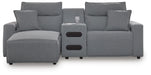 Modmax II 3-Piece Power Reclining Sectional with Chaise and Audio Console - alternate view 2